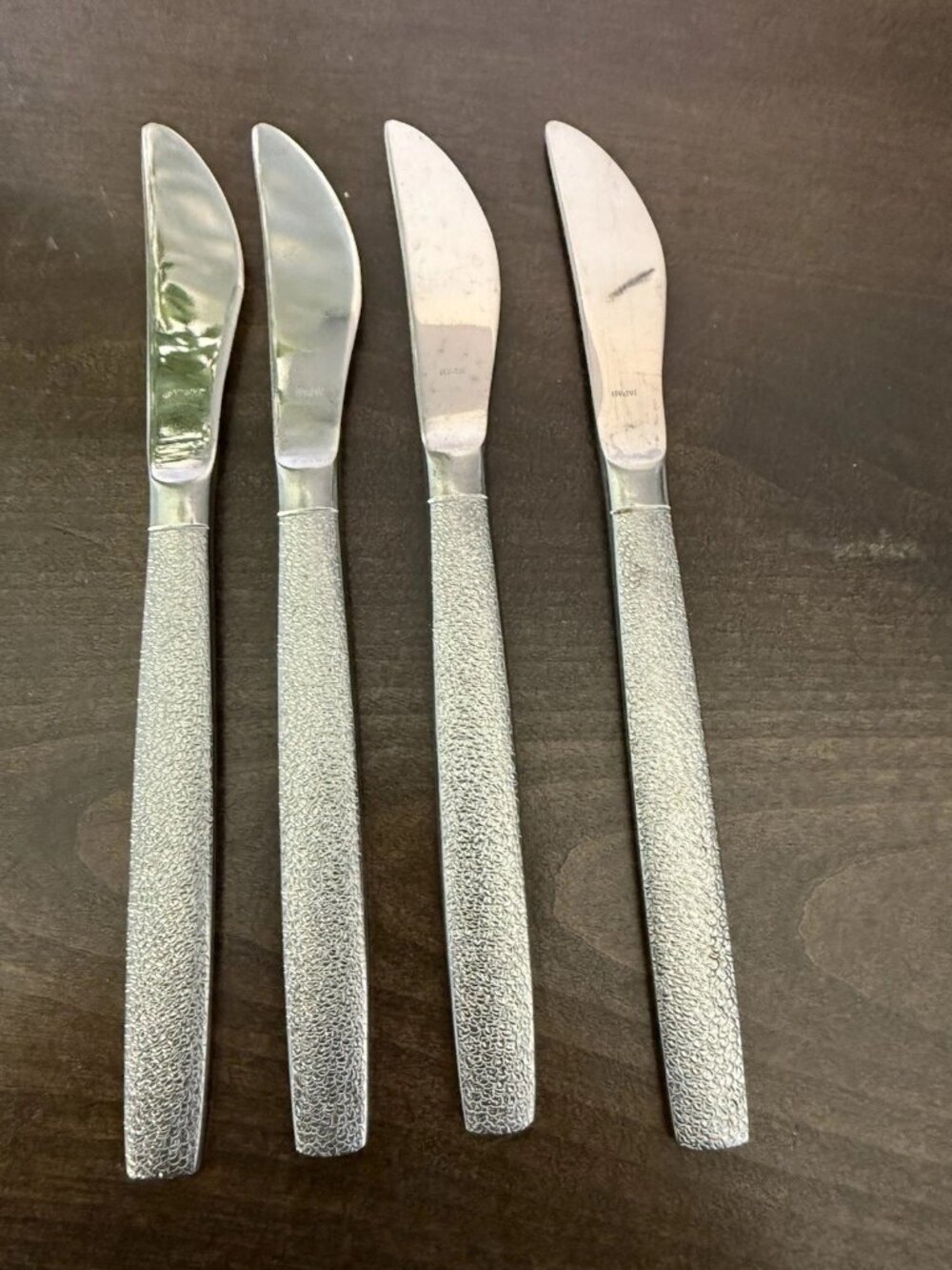 Vtg MCM Scandinavian Inspired Butter Dinner Knives Stainless Steel  Japan set -4
